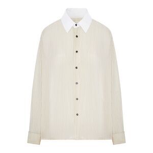 Bottega Veneta Women Striped Shirt With Contrasting Collar